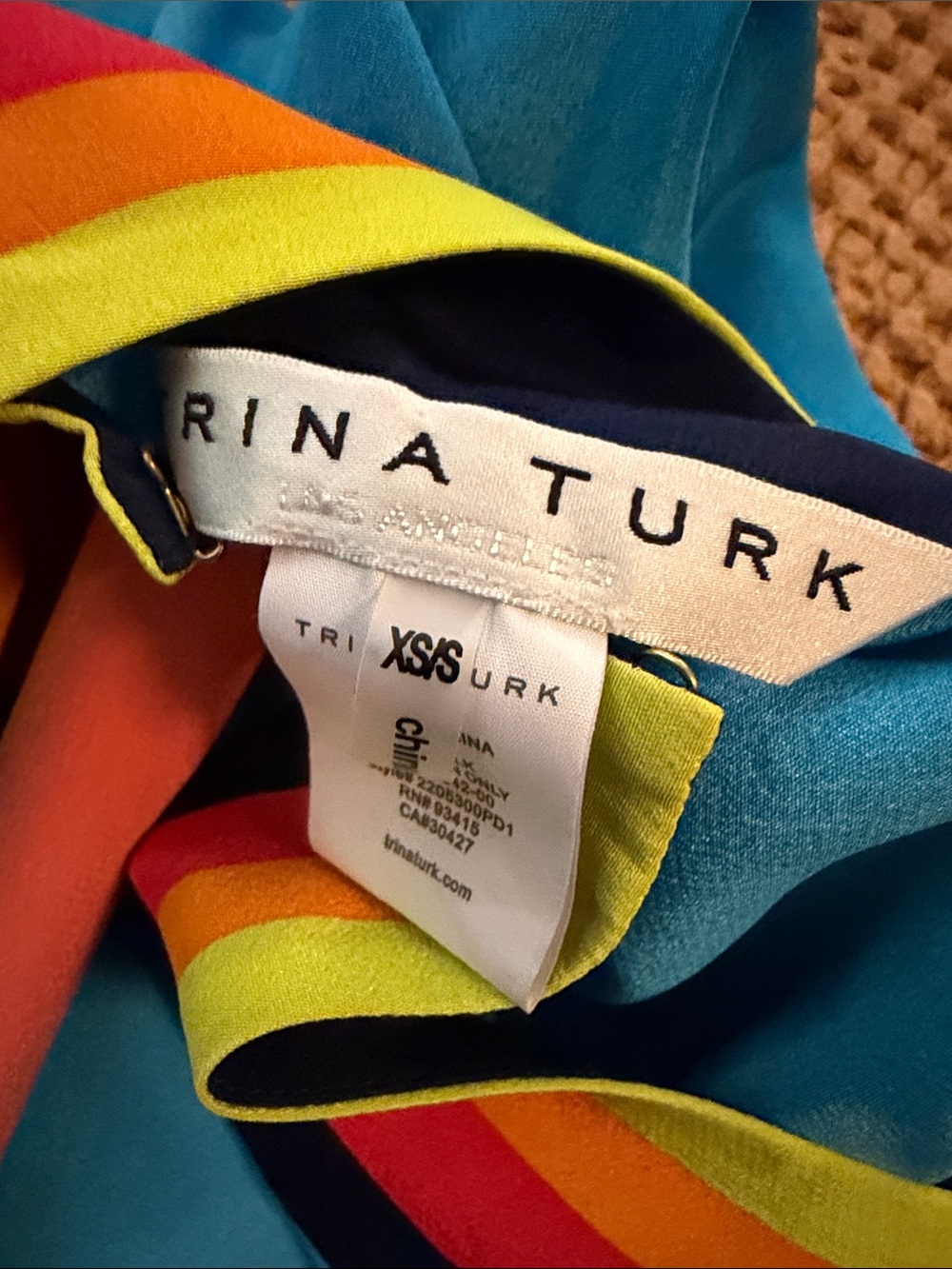 Trina Turk Blue Tropical Print Mini Dress - Picture 8 of 8